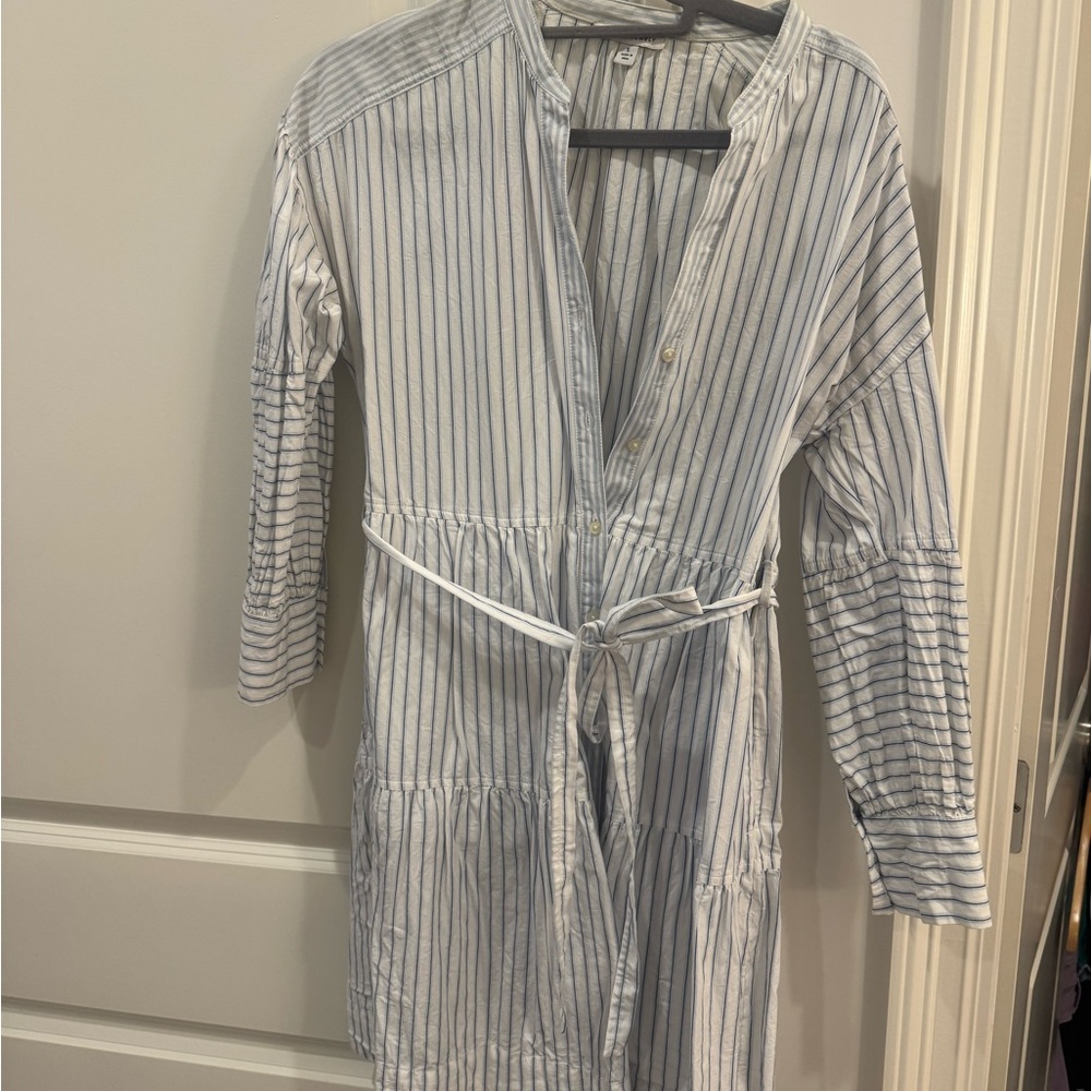 Blue and White Striped Tunic with Belt